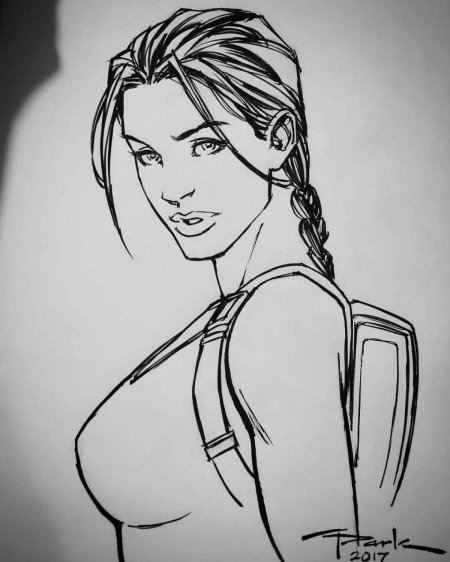 Лара крофт рисунок