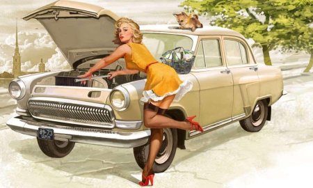 Пин-ап девушки и автомобили