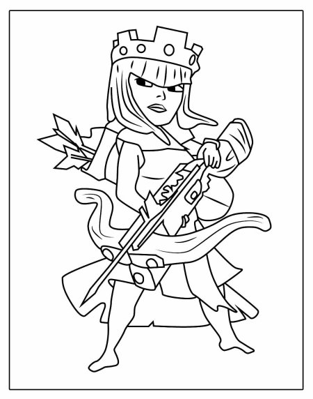 Королева лучниц clash of clans раскраска