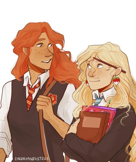 Гарри поттер рон и гермиона арт