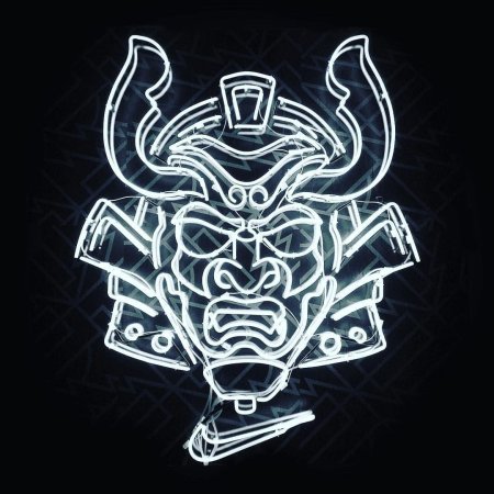 Маска самурая неон