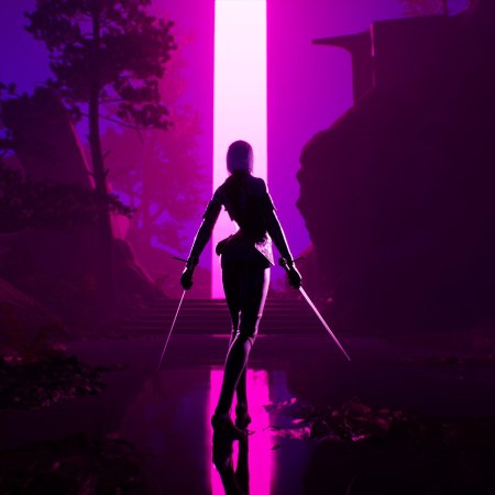 Девушка неон