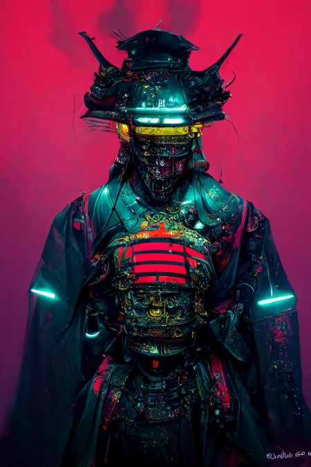 Cyberpunk samurai неон