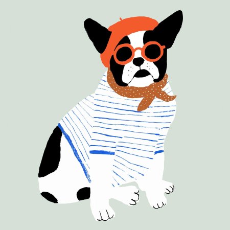 Французский бульдог картина