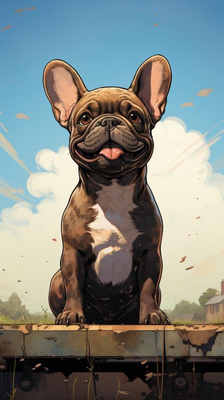 Французский бульдог картина
