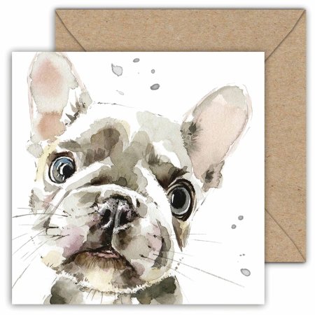 Французский бульдог акварель