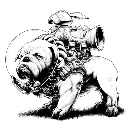 Бульдог тату эскиз