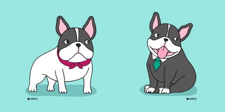 Французский бульдог мультяшный