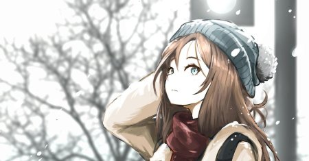 Зимние аниме арты