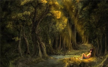 Темный лес живопись