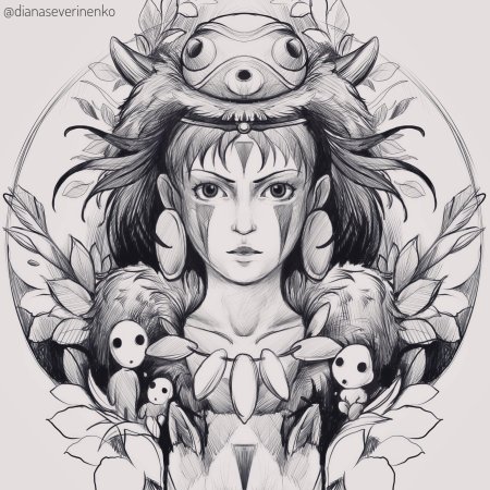 Принцесса мононоке tattoo