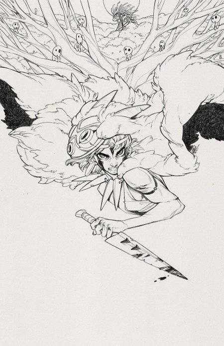 Принцесса мононоке тату эскизы