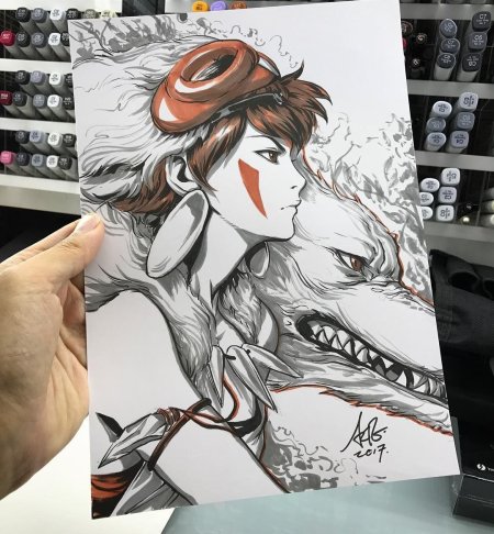 Принцесса мононоке скетч