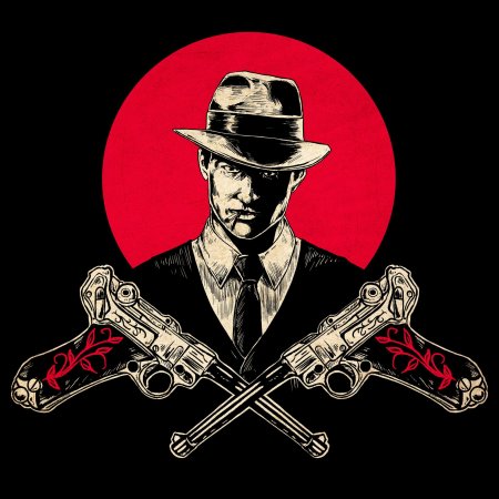 Гангстер с томми ганом арт