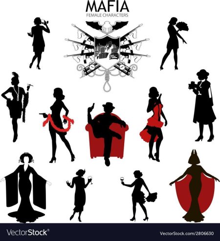 Силуэты в стиле мафии