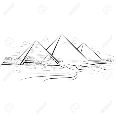 Пирамида хеопса египта рисунок карандашом