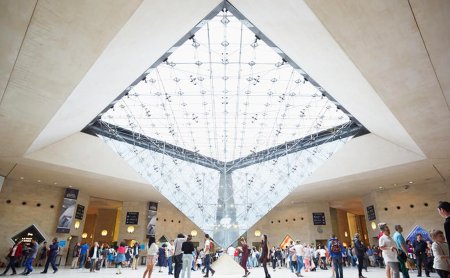 Лувр пирамида внутри