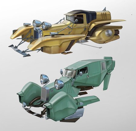 Дизельпанк машины арт концепт