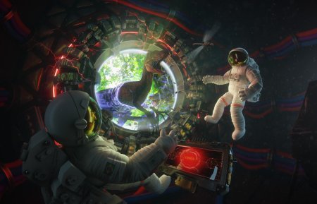 Космонавт в космосе