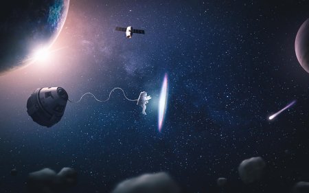 Космонавт в космосе