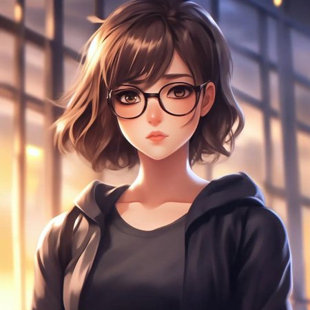 Аниме девушка в очках