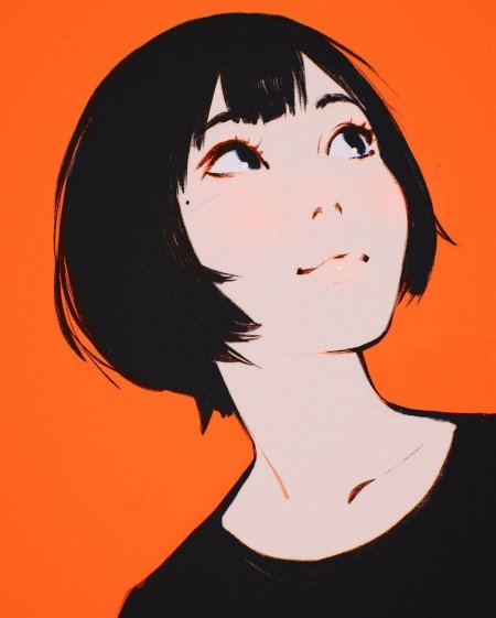 Аниме девушка с каре