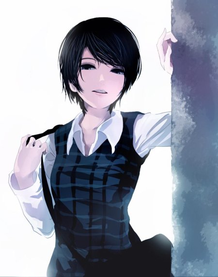 Аниме девушка с короткими волосами