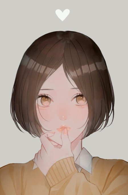 Аниме тян с каре без челки