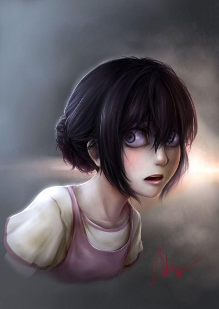 Девушка с короткими черными волосами