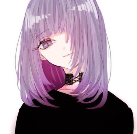 Тян с фиолетовыми волосами