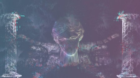 Vaporwave статуя глитч