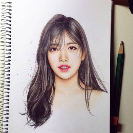 Сюзи корейская актриса портрет карандашом