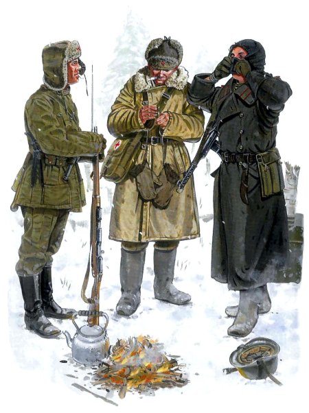 Зимняя форма советских солдат
