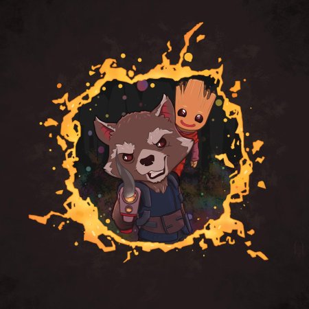 Стражи галактики енот и грут