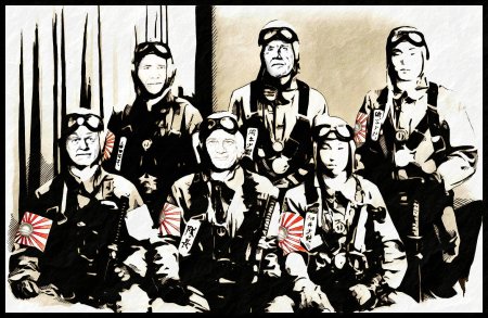 Японские лётчики камикадзе арт