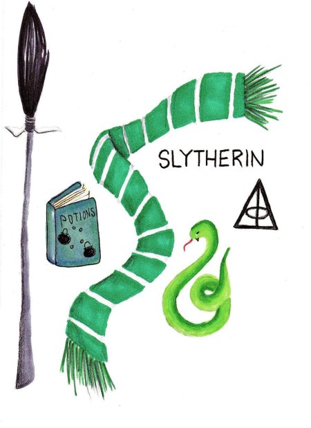 Рисунки гарри поттер легкие слизерин