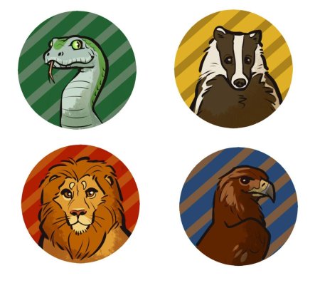 Когтевран слизерин гриффиндор и пуффендуй животные