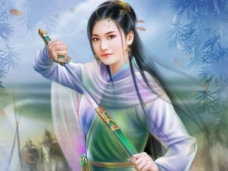 Китайская девушка с мечом