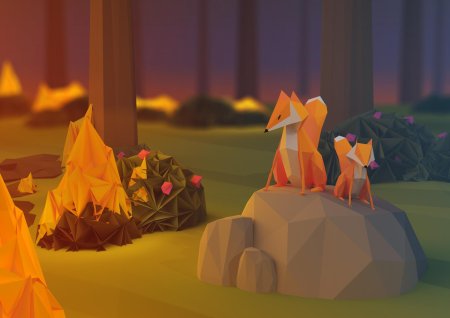 Low poly fox