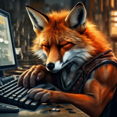 Лиса за компьютером