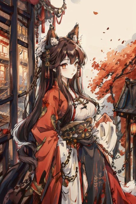 Кицунэ арт девушка