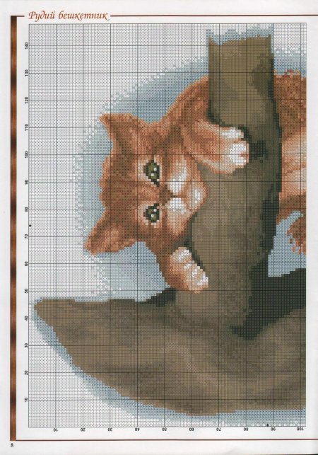 Вышивка крестом кот