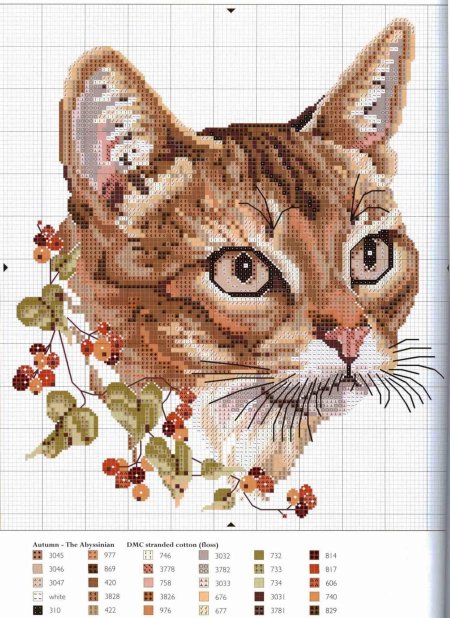 Вышивка крестом кот