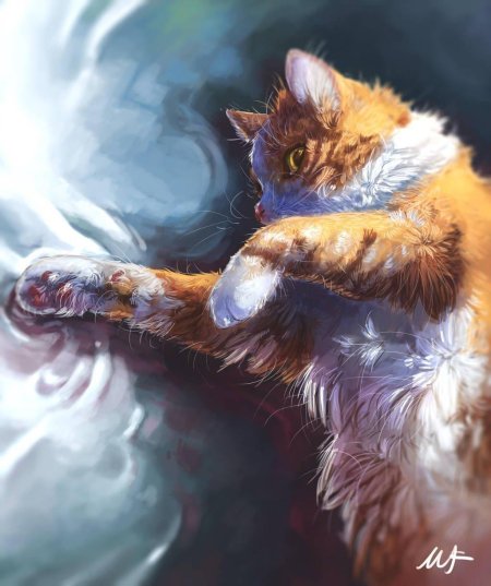 Рыжая кошка арт