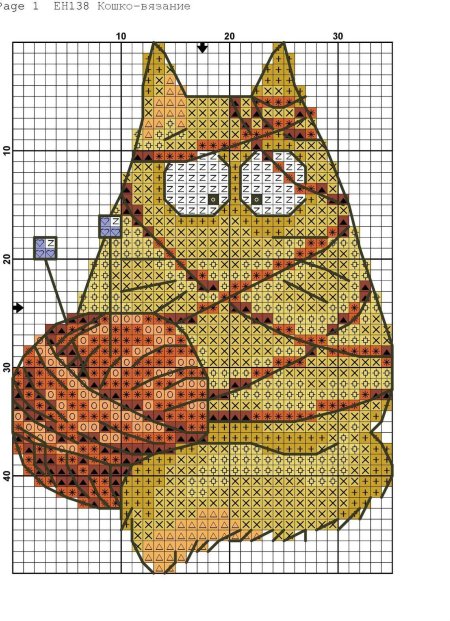 Вышивка смешной кот