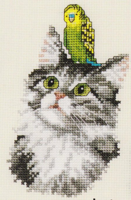 Вышивка крестом кот