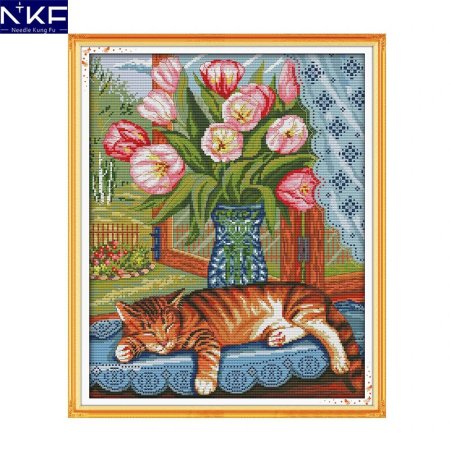 Вышивка крестом лежебока