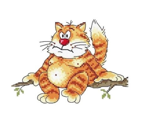 Смешной рыжий кот схемы вышивки крестом