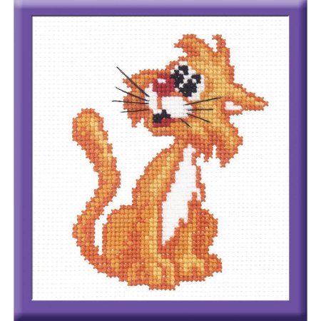 Вышивка рыжий кот