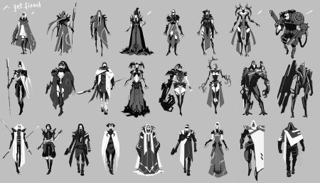 Концепт персонажа силуэты